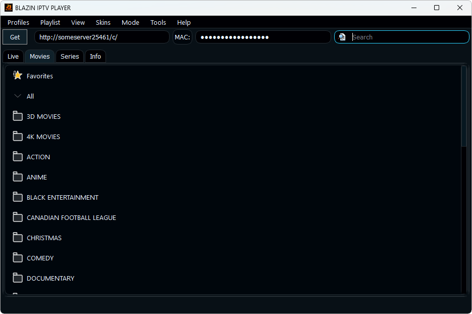 M3U Plus Player for Windows screenshot for BLAZIN IPTV Player on Windows