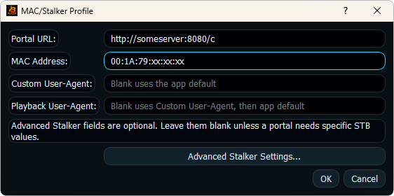 STB MAC and Stalker Portal IPTV profile setup on Windows